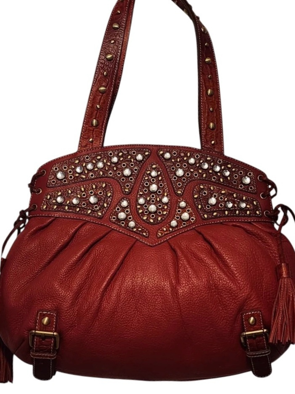 Sharif Vintage Red Leather Shoulder Bag NWOT